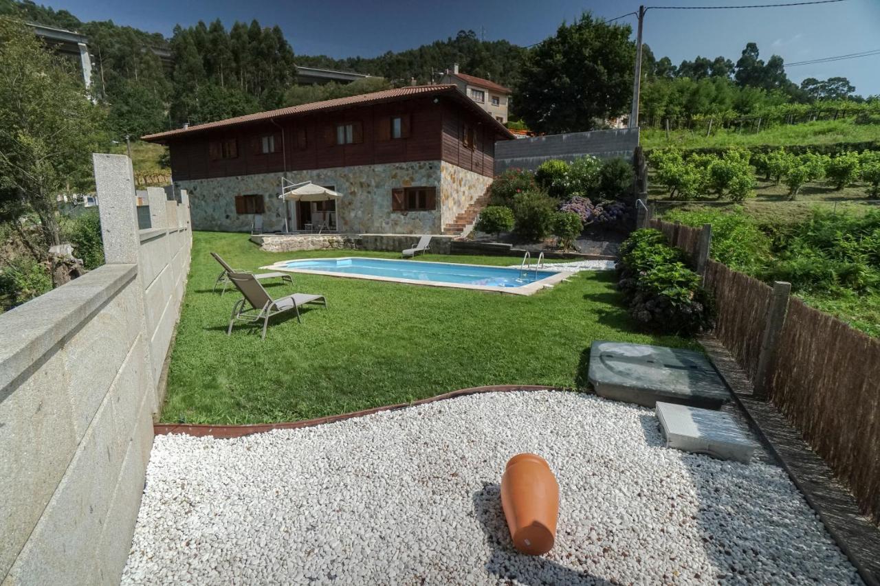 Casa De Madera Con Piscina Privada Villa Pontevedra Exteriör bild